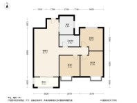 万科橙A2户型 3室2厅1卫1厨