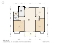 合景悦湖四季75、76号楼C1户型 3室2厅1卫1厨