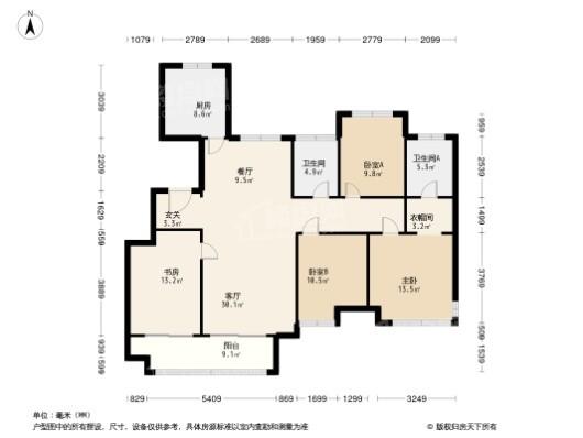 华建溪棠4居室户型图