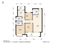 绿都中梁·河风雅叙C-4户型四室两厅两卫135.12㎡ 4室2厅2卫1厨