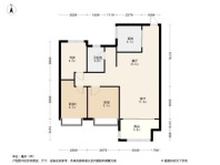 绿都中梁青云赋B户型 3室2厅1卫1厨