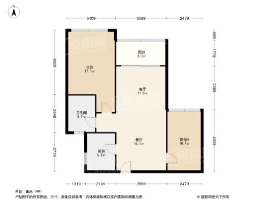 雅居乐清水湾2居室户型图