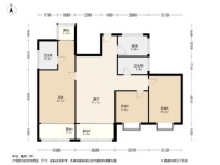 兆南椰林壹号2&9#B户型 3室2厅2卫1厨