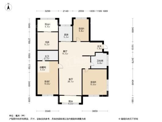 万科·山河道4居室户型图