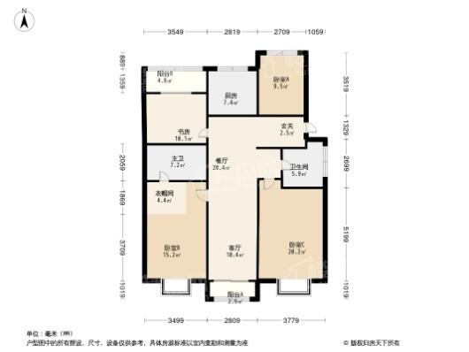 万科·山河道4居室户型图