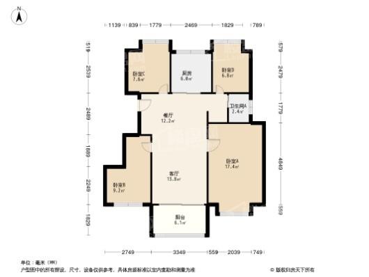 福州碧桂园·天汇4居室户型图