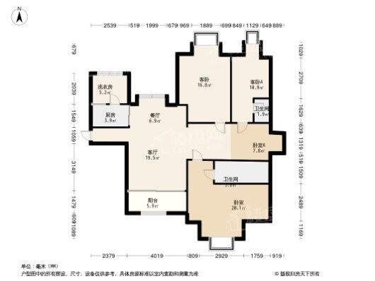 福州恒大悦珑湾4居室户型图