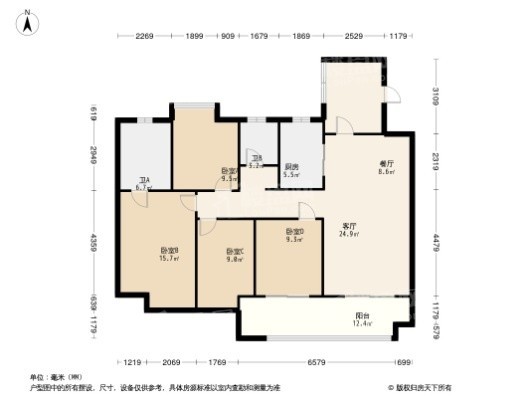 建总领筑4居室户型图