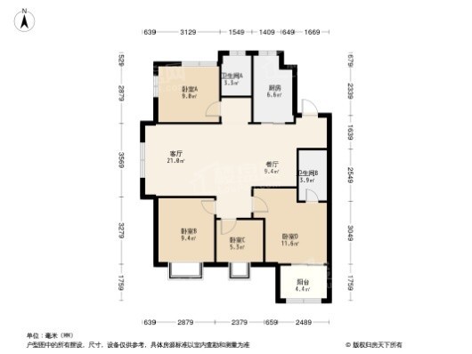 碧桂园·麓府4居室户型图