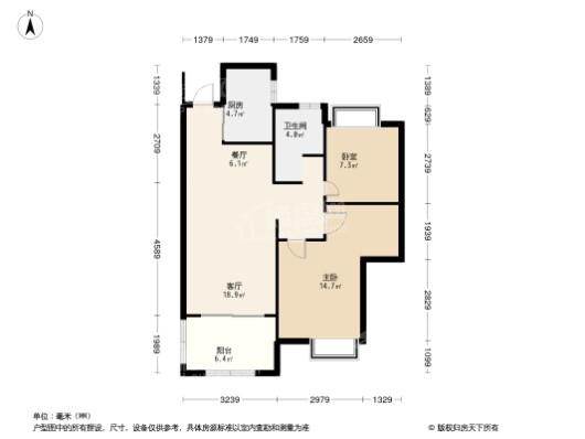 世茂福晟·钱隆府3居室户型图