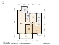 联投梧桐郡悦园7、8号楼B户型 3室2厅2卫1厨