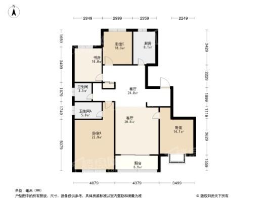 学府生活城4居室户型图