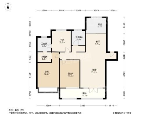 绿地城3居室户型图