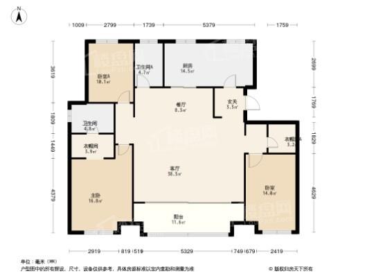 保利海棠3居室户型图