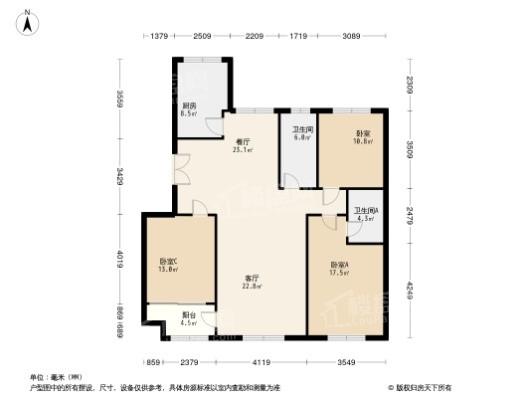 中颐和园3居室户型图