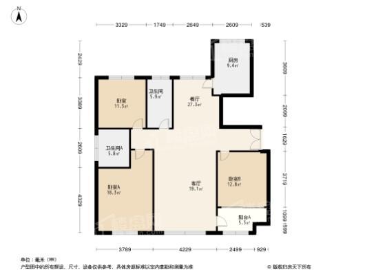 中颐和园3居室户型图