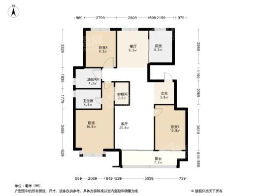 保利梧桐语3居室户型图