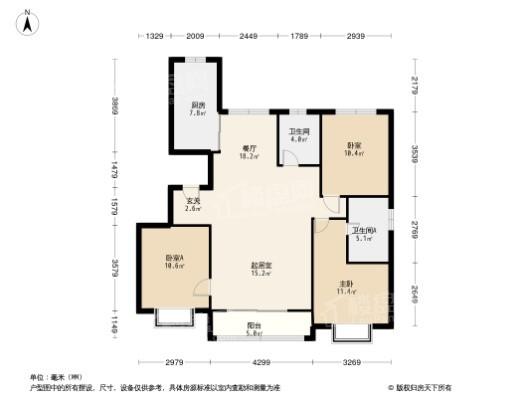 德润天宸3居室户型图