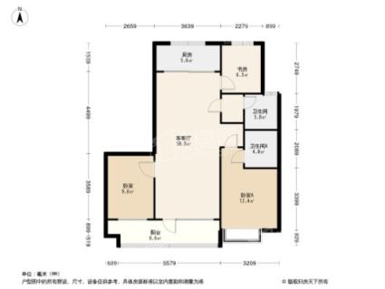 博裕7号3居室户型图