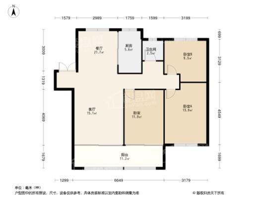 恒信东方之珠3居室户型图