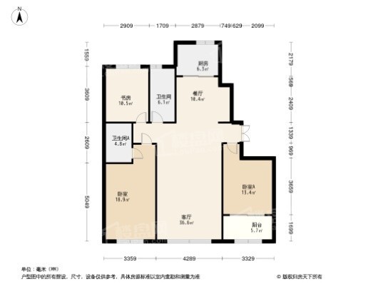 金庆桂花园3居室户型图