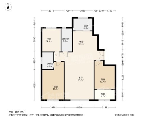 金庆桂花园3居室户型图