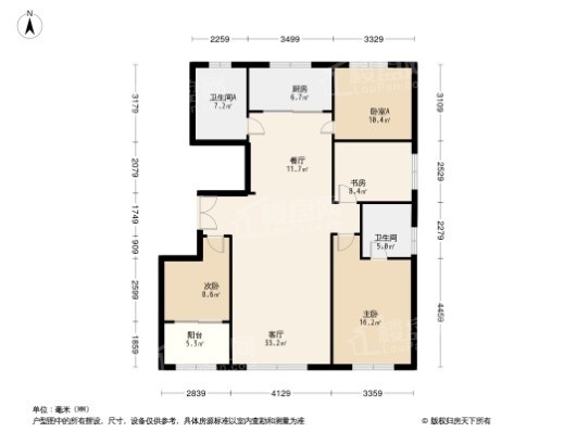 金庆桂花园4居室户型图