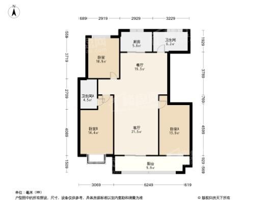 金尊华府3居室户型图