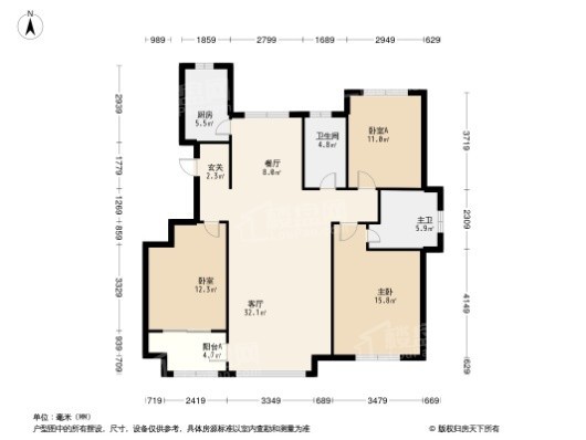 万华城3居室户型图
