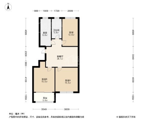 和佳御园3居室户型图