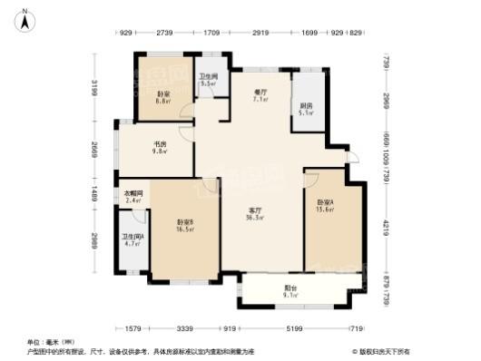 绿城玉园4居室户型图