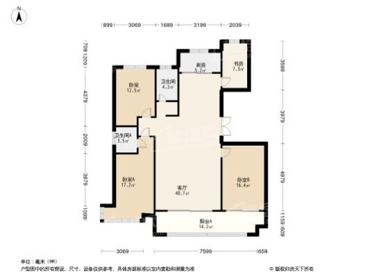 富春江豐泽苑4居室户型图