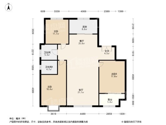 高密顺达中央国际3居室户型图