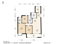 富田城·九鼎华府户型C-136㎡四房 4室2厅2卫1厨