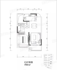 大家美颂C2户型 1室2厅1卫1厨