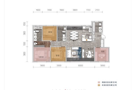 汇置城洋房129平户型 4室2厅2卫1厨