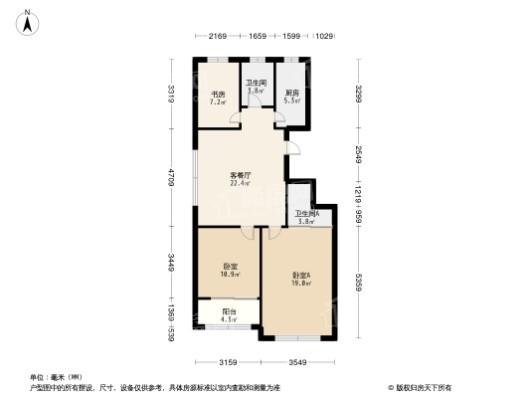 凤凰城市广场3居室户型图