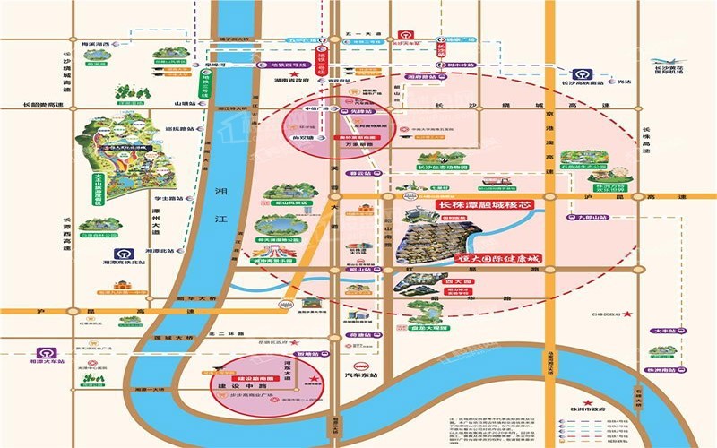 湘潭恒大国际健康城区位交通图