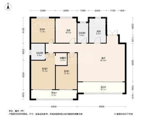 济州古城·香樟园4居室户型图