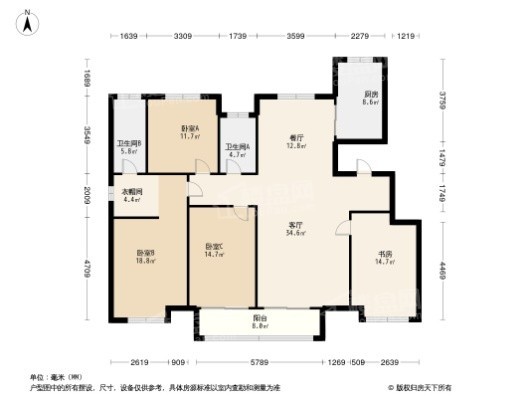 济州古城·香樟园3居室户型图