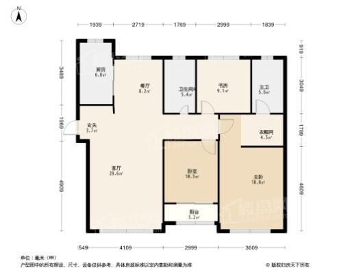 融创·济宁府3居室户型图