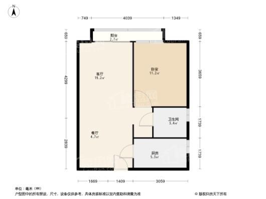 粤港湾·云峰汇1居室户型图