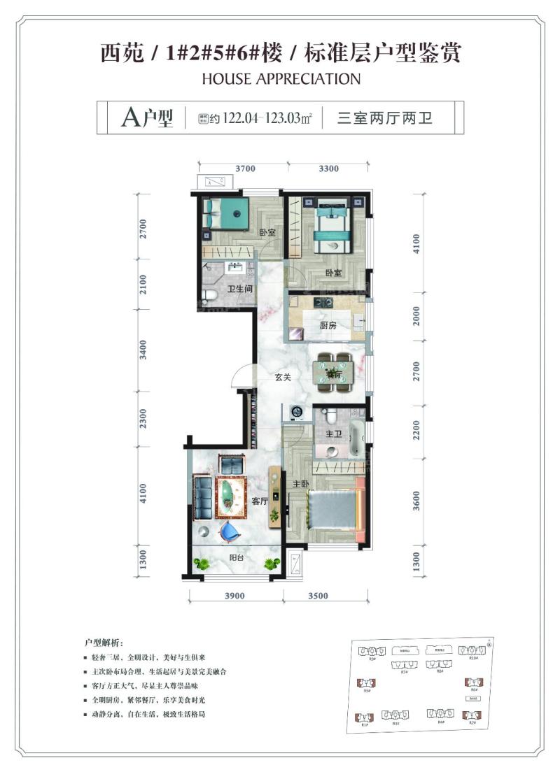 正翔滨河西苑1#2#5#6#A户型