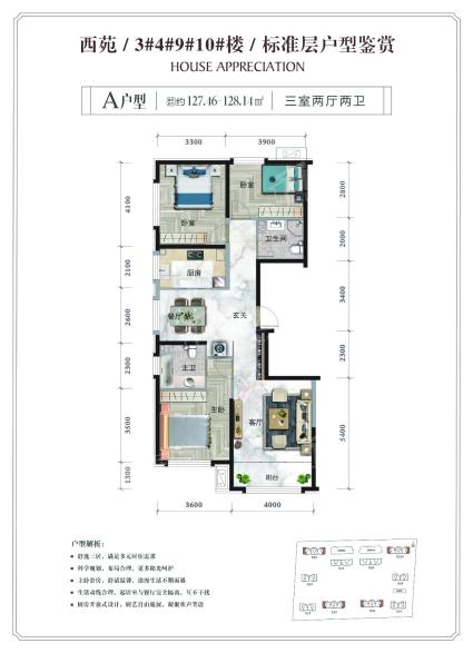 正翔滨河西苑3#4#9#10#A户型