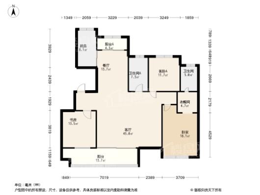 绿城·洛阳桃花源B3户型 3室2厅2卫1厨