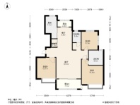 建业世悦府府院洋房132㎡Y2户型 3室2厅2卫1厨