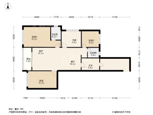 洛阳升龙城一期D1户型 4室2厅2卫