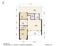 绿城田园牧歌A2户型 2室2厅2卫1厨