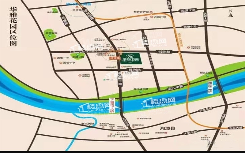 天元华雅花园区位交通图
