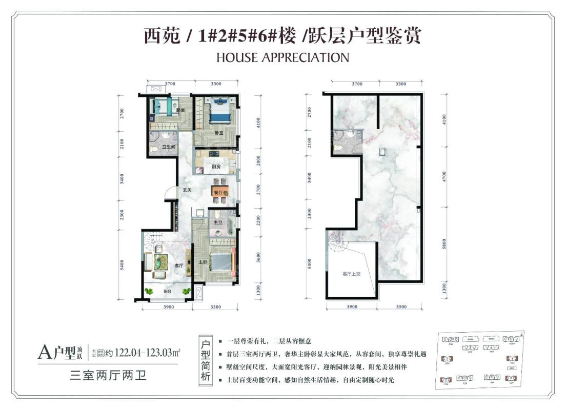 正翔滨河西苑1#2#5#6#跃层A户型